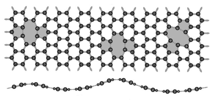 Abb.: Illustration der atomaren Struktur von Graphen.