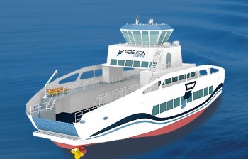 Abb.: Designentwurf der Wasserstoff-Fähre mit einer Kapazität von 120...