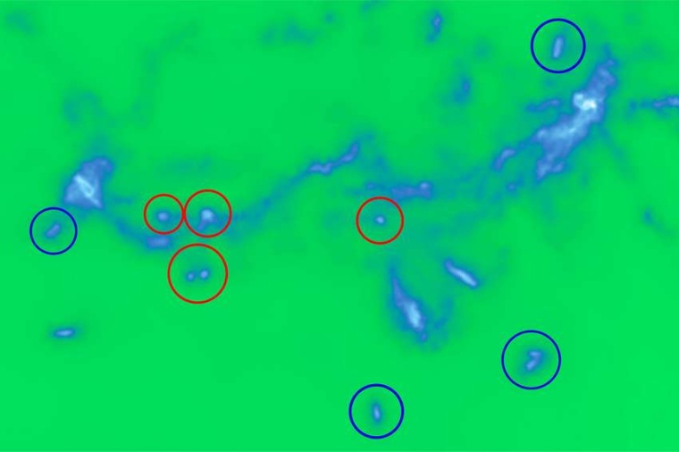 Abb.: Die Abbildung zeigt einen kleinen Ausschnitt der Illustris-Simulation:...