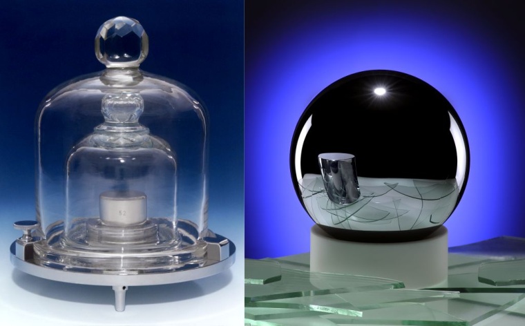 Der nationale Kilogramm-Prototyp (links) hat bei der Massendefinition...