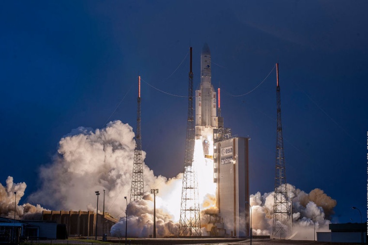 Abb.: Die europäische Ariane 5 ist eine der wichtigsten Trägerraketen der Esa...