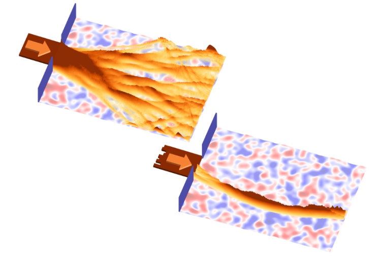 Abb.: Eine Lichtwelle teilt sich in mehrere verästelte Pfade auf. Aber durch...