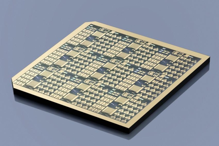 Abb.: Galliumoxid-Chip mit Transistor- und Mess­strukturen, hergestellt...