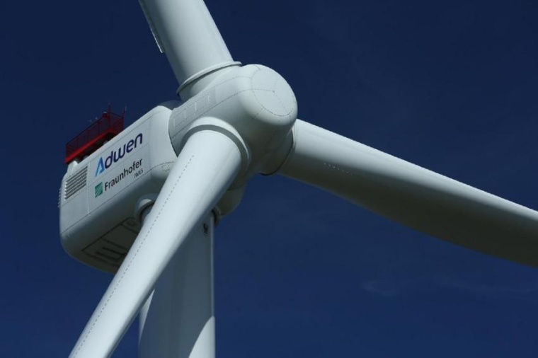 Abb.: Forschungs-Windenergieanlage AD 8-180 am IWES-Standort Bremerhaven (Bild:...