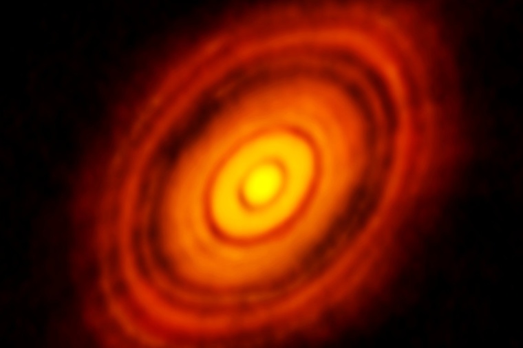 Abb.: Proto­planetare Scheibe um den Stern HL Tauri, aufge­nommen vom...
