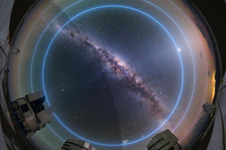 Abb.: Bereiche des Himmels, die am stärksten von Satellitenkonstellationen...