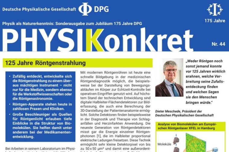 Abb.: Das neue Physikkonkret zur Entdeckung der Röntgen­strahlung (Bild: DPG)