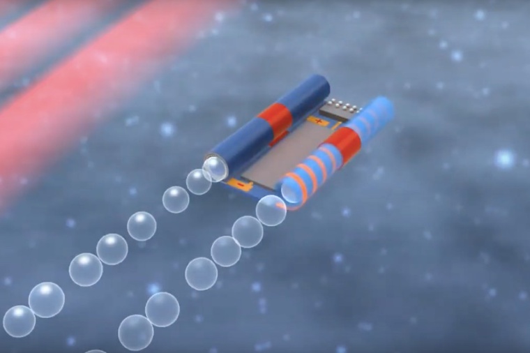 Abb.: Illustration des kleinsten mikroelektronischen Roboters der Welt, der...