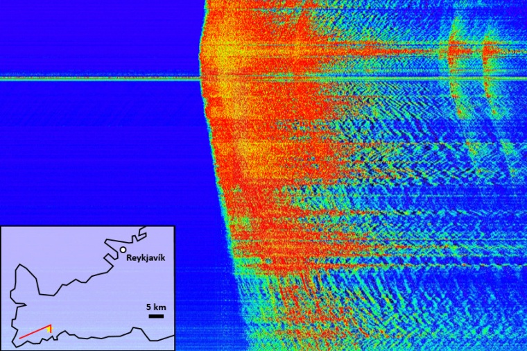 Abb.: Lokales Erdbeben der Magnitude 4.7 registriert entlang islän­discher...