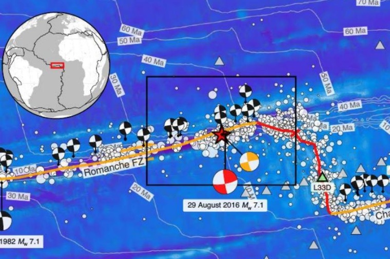 Abb.: Lage des Erdbeben­gebiets (Bild: S. P. Hicks et al. / Nat. Geosci. /...