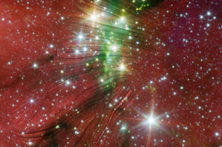 Abb.: Kompositbild des Serpens-Süd-Sternentstehungsgebiets....