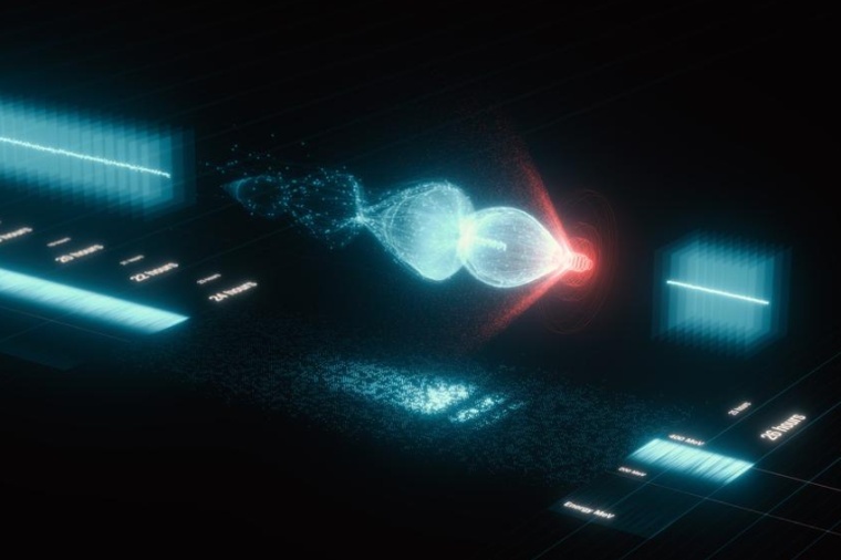 Abb.: Bei der Laser-Plasmabeschleunigung erzeugt ein starker...