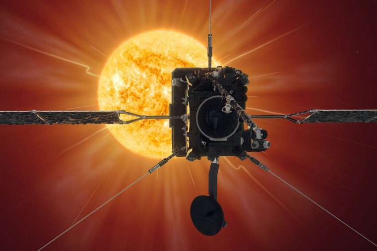 Abb.: Die am 10. Februar gestartete Sonde Solar Orbiter beobachtet mit...