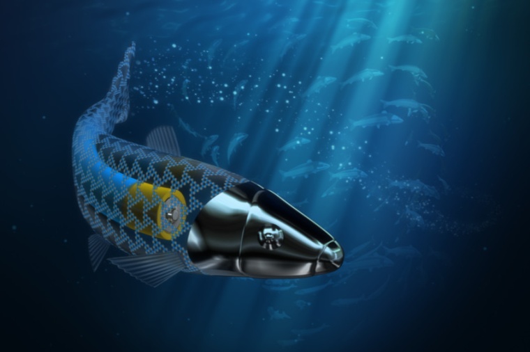 Abb.: Illustration eines Schwimm­roboters mit einem neuartigen...