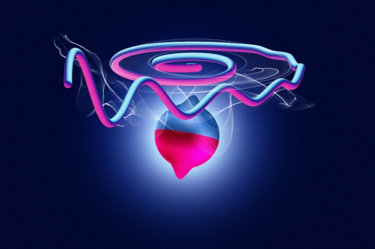 Abb.: Illustration von magnetischen Materialien mit Schwingungsbewegungen...