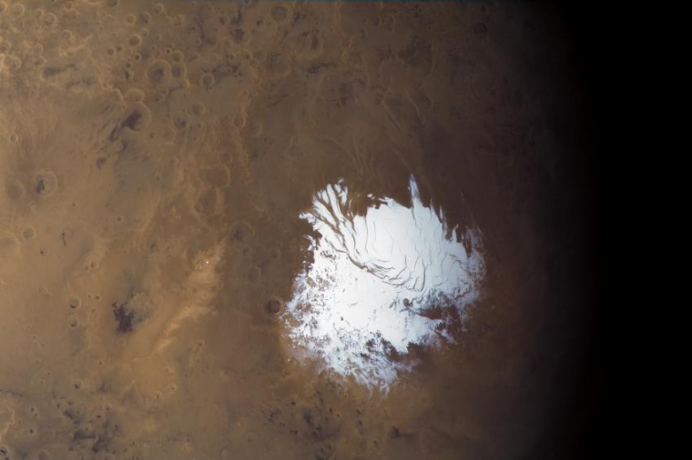 Abb.: Die südliche Polarkappe des Mars (Bild: ESA / DLR / FU Berlin / J....