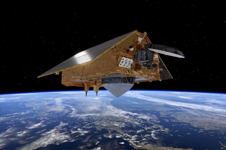 Abb.: Diese Illustration zeigt des Satelliten Sentinel-6 im Erdorbit. (Bild:...