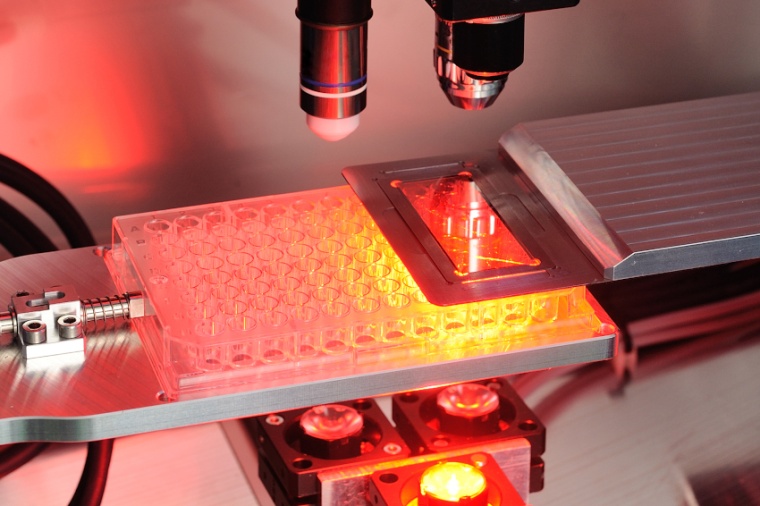 Abb.: Kontakt­freie Herstellung von Zell­kulturen mittels Mikro­skopie und...
