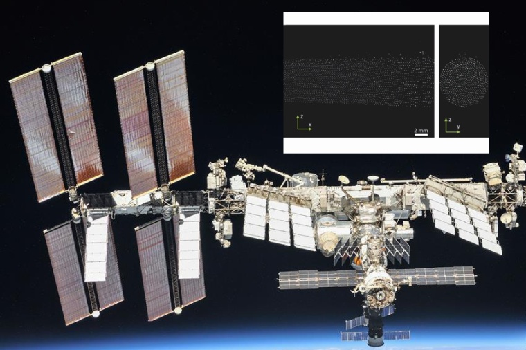 Abb.: Seit 2001 wer­den auf der ISS kom­plexe Plas­men in der...