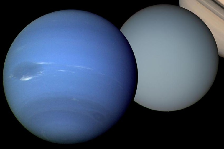 Abb.: Neptun und Uranus sind die äußersten zwei Planeten unseres...