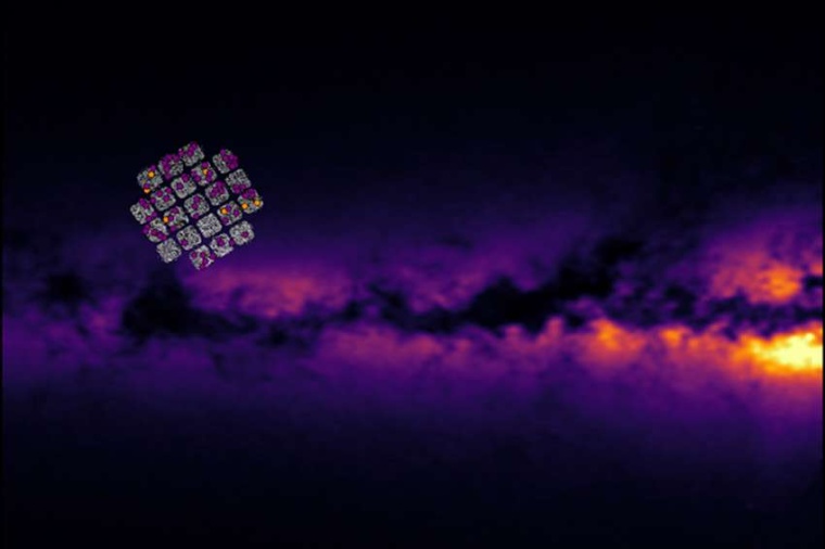 Abb.: Sterndichtekarte der Milchstraße, erstellt mit dem StarHorse-Code unter...
