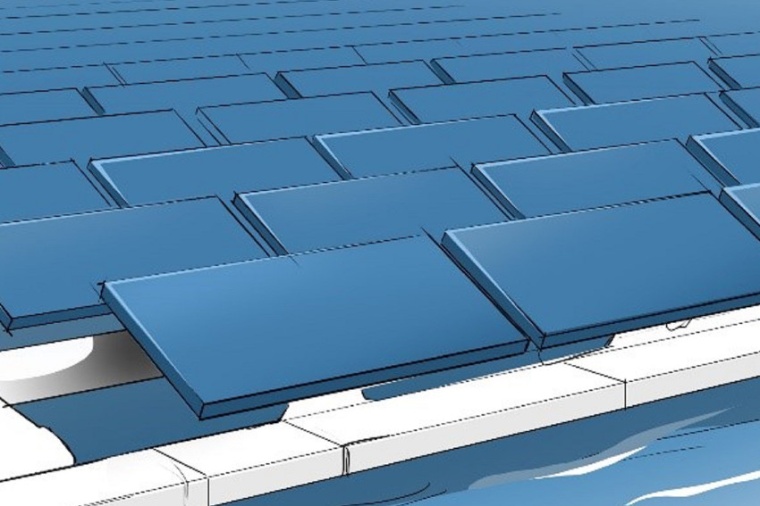 Abb.: Mögliches System­designs für Floating PV: Im Projekt PV2Float werden...