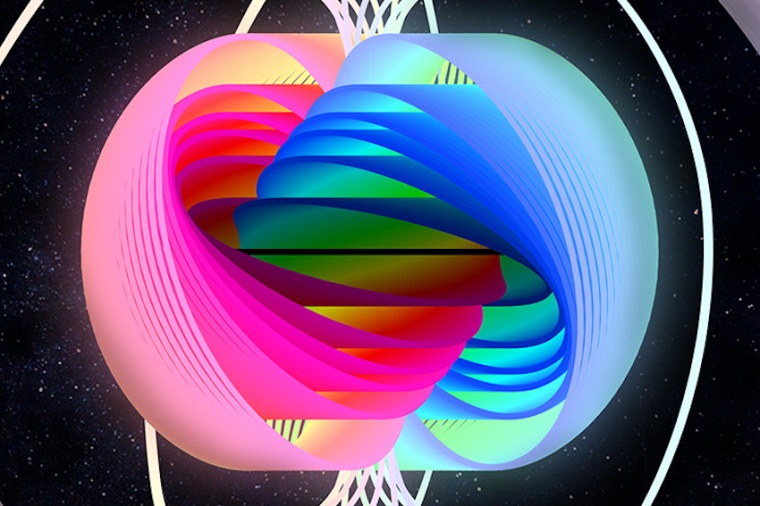 Abb.: Simulation der Linien mit gleichen Polarisationszuständen des Lichts...