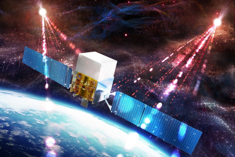 Abb.: Illustration des „Large Area Telescope“ auf dem Fermi-Satelliten, der...