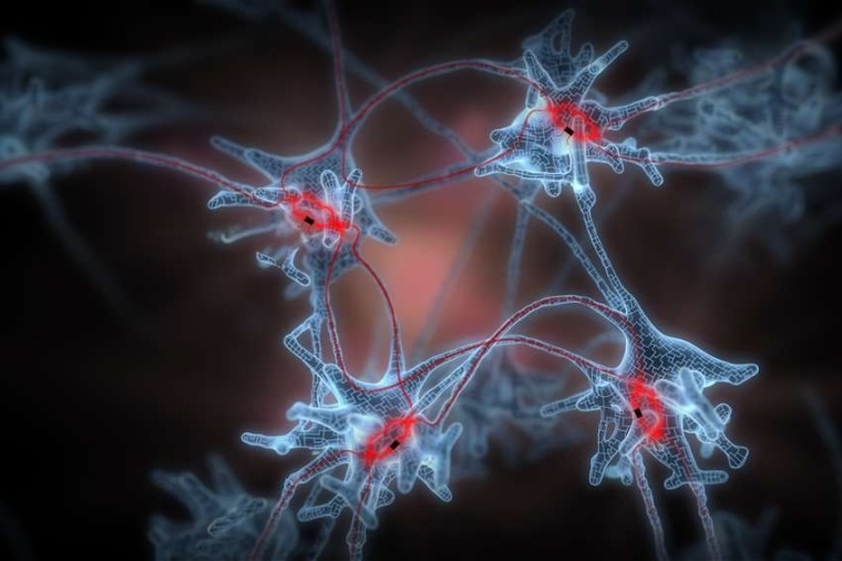 Abb.: Künst­lerische Dar­stel­lung eines neuro­nalen Netzes, das optisch...