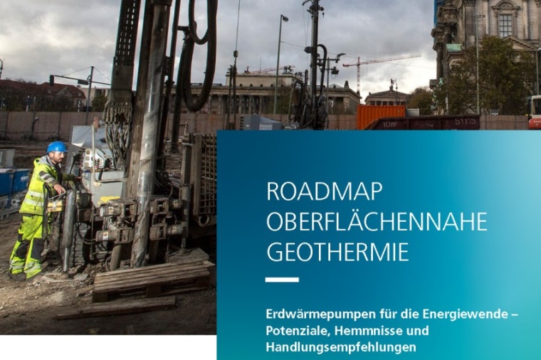 Abb.: Das Titelblatt der „Roadmap Oberflächen­nahe Geothermie - Potenziale,...