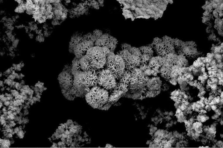 Abb.: Mikroskop­aufnahme von Molybdän­disulfid. (Bild: TU Wien)