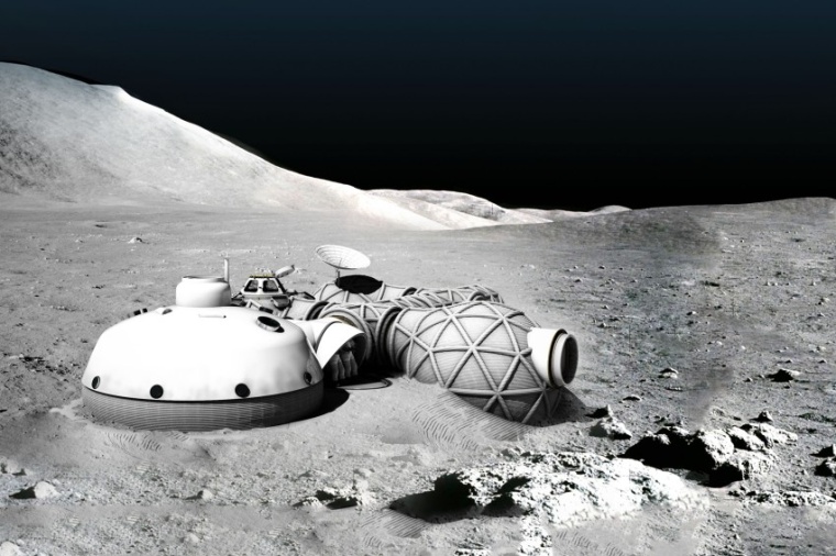Abb.: Modell einer Weltraumstation auf dem Mond. Die Technologien, die der...