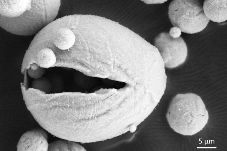 Abb.: Verbrennung von Eisenpulver in einem Brenner im...