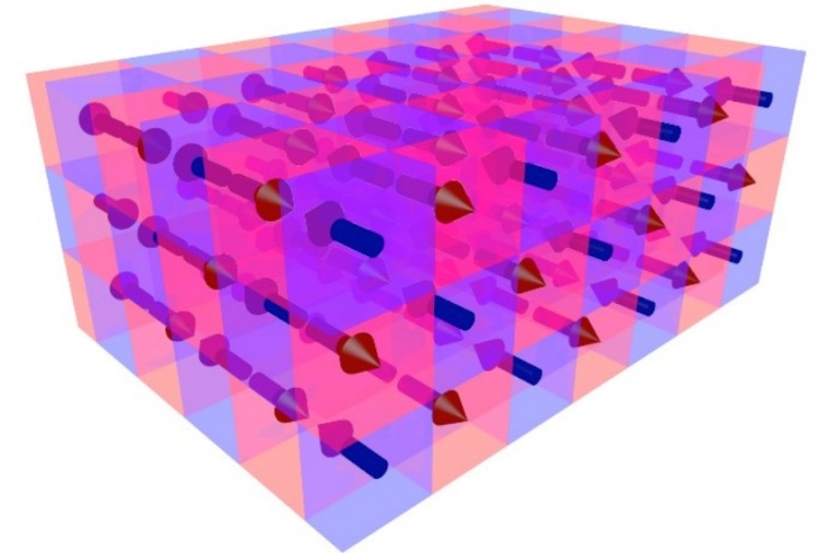 Abb.: Mikroskopische magnetische Momente in Antiferromagneten haben ihren...