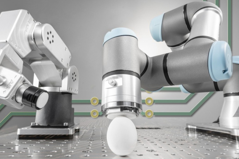 Abb.: Illustration von Robotergreifsystemen mit Gecko-Haftpads. (Bild: NEXT....