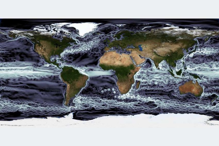 Abb.: Karte der Ozean­wirbel auf der ganzen Welt. (N. Beech, AWI)