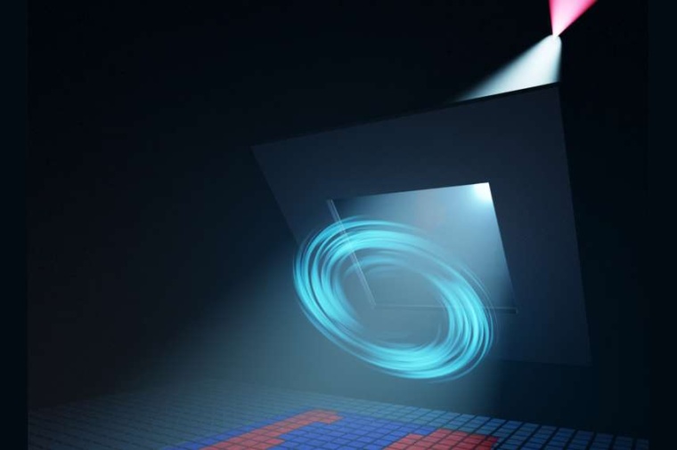 Abb.: Künstlerische Darstellung des XMCD-Experimente. Das...