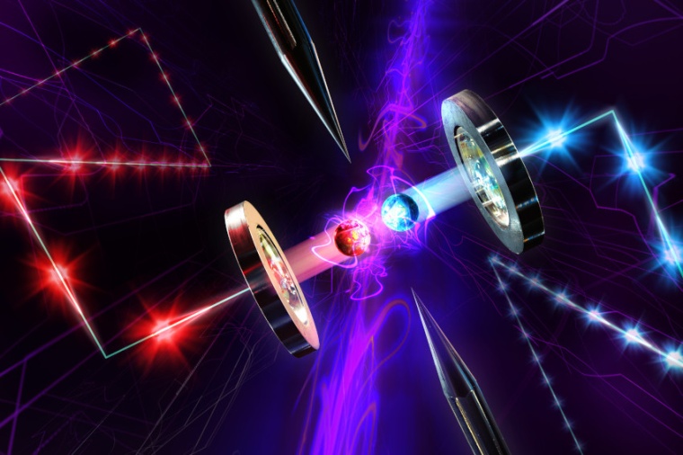 Abb.: Um Quanteninformationen über lange Strecken übertragen zu können,...