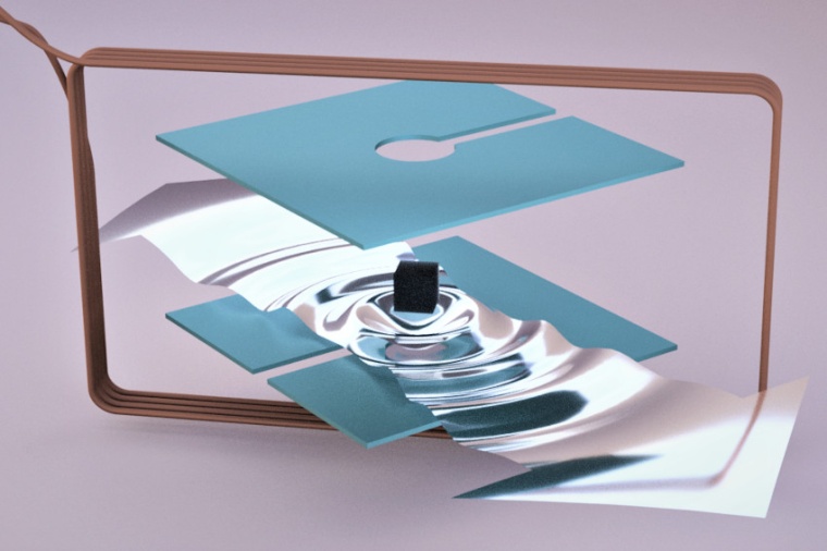 Abb.: Computervisualisierung des Mikrowellenresonators mit supraleitenden...